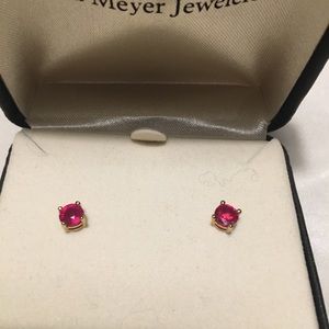 Ruby earrings set in 14k Gold